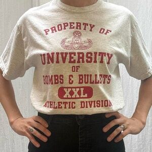 EOD University Print Heather Gray‎ Tee Shirt Bomb Squad Explosion Div